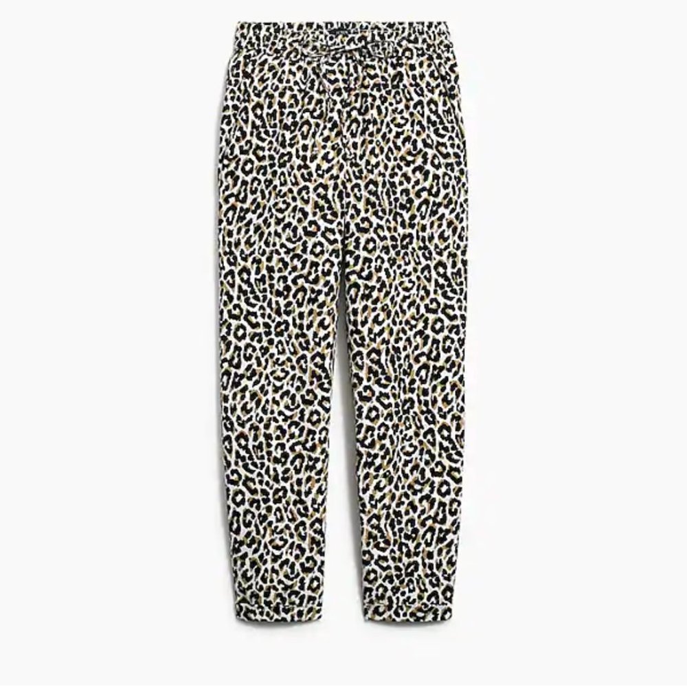 J.Crew Factory Leopard-print linen-cotton pant